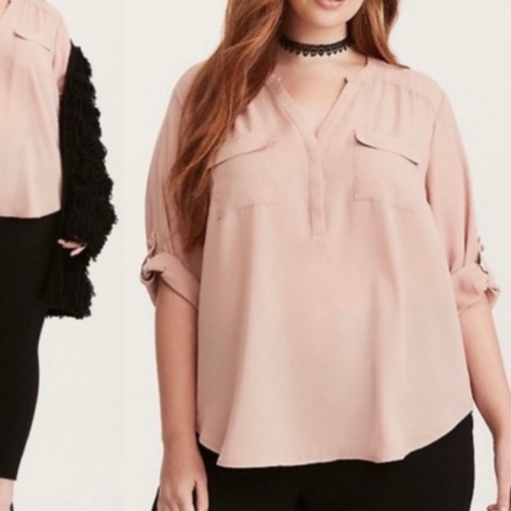 Torrid Blush Pink Harper Georgette Top